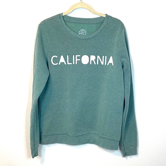 Well Worn Tops - Well Worn Los Angeles California Green sweatshirt